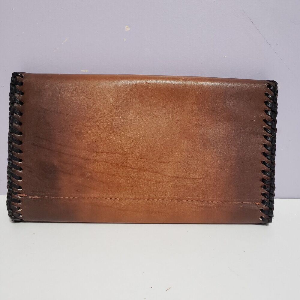 Handmade Leather Trifold Women's Wallet 7" - Picture 4 of 11